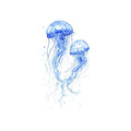 Blue Jelly fish watercolour